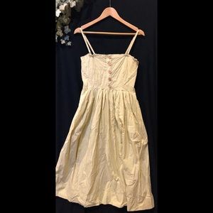 Free People Pleated Smocked Midi Dress